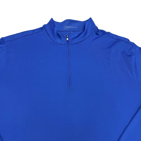 Nike Golf Dri-Fit Men's 1/4 Zip Blue Mock Neck LS Pullover, Size  XXL - Picture 3 of 7
